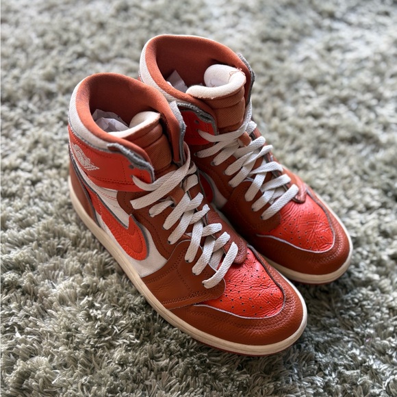 Nike High-Top Sneakers in Orange and White 8.5 - Picture 2 of 9